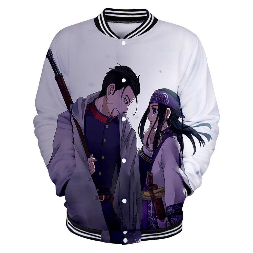 亚马逊新款 golden kamuy 黄金神威 3d数码彩印男女款圆领棒球服