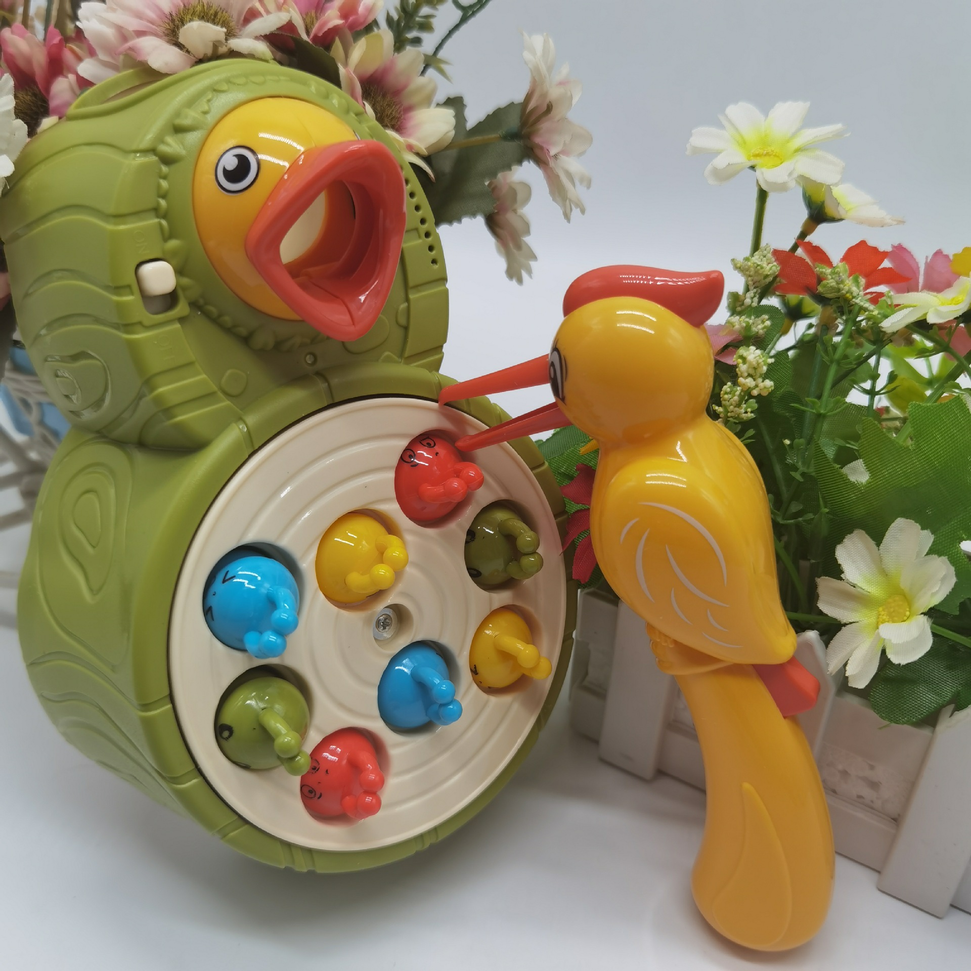 儿童电动啄木鸟玩具捉虫喂小鸟抓吃虫子1一3岁男孩女孩宝宝打地鼠