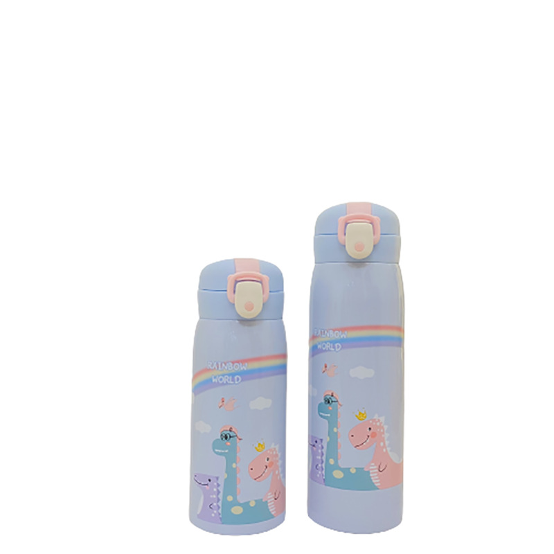 Cute Pattern Portable Strap Thermos Cup Cute Cartoon Water Bottle New Creative Stainless Steel Children's Kettle