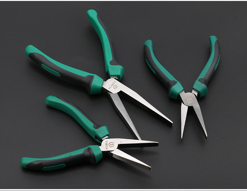 工业级扁嘴钳6寸无齿扁咀钳8寸平口钳子鸭嘴钳子带齿平嘴夹持钳子