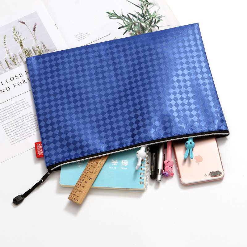 Factory Wholesale Thickened A4 File Bag Material Storage Bag Plaid File Sorting Bag Subject Bag Wholesale