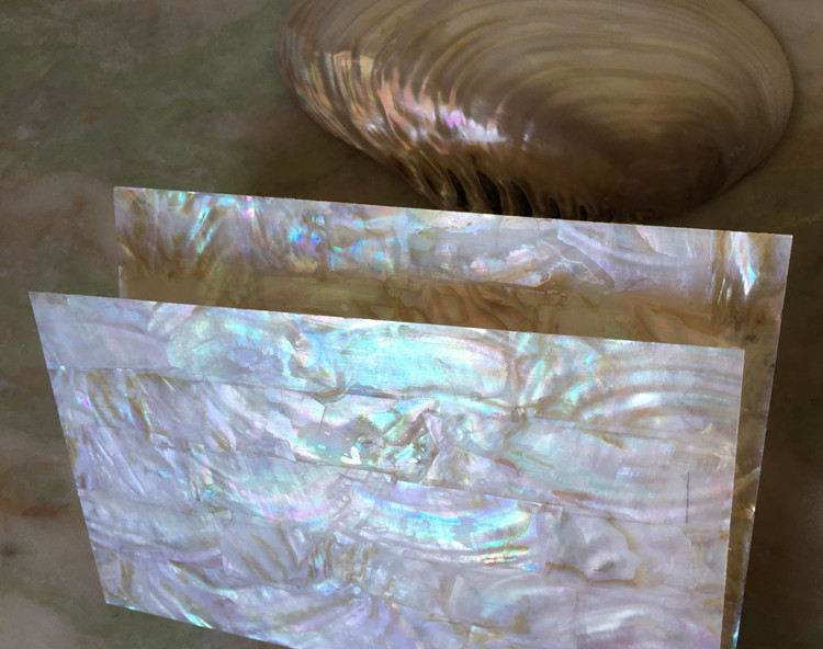 5mm厚双面天然鲍鱼贝壳纸炫彩黑白贝母片雕花镶嵌创意装饰材料