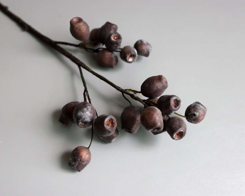 仿真植物桉树果僵尸果美式田园家居圣诞装饰仿真野果仿真假花摆件