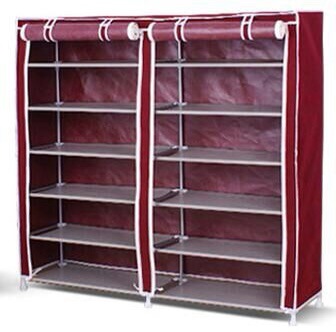 无纺布鞋架双6层简易鞋架防水防尘布鞋架布网鞋柜加高鞋子储物架