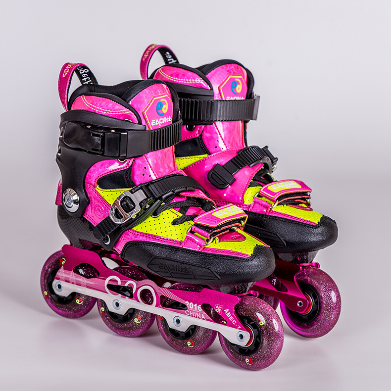 屹琪yqs1儿童碳纤轮滑鞋俱乐部推荐直排轮平花样滑冰轮滑鞋男童