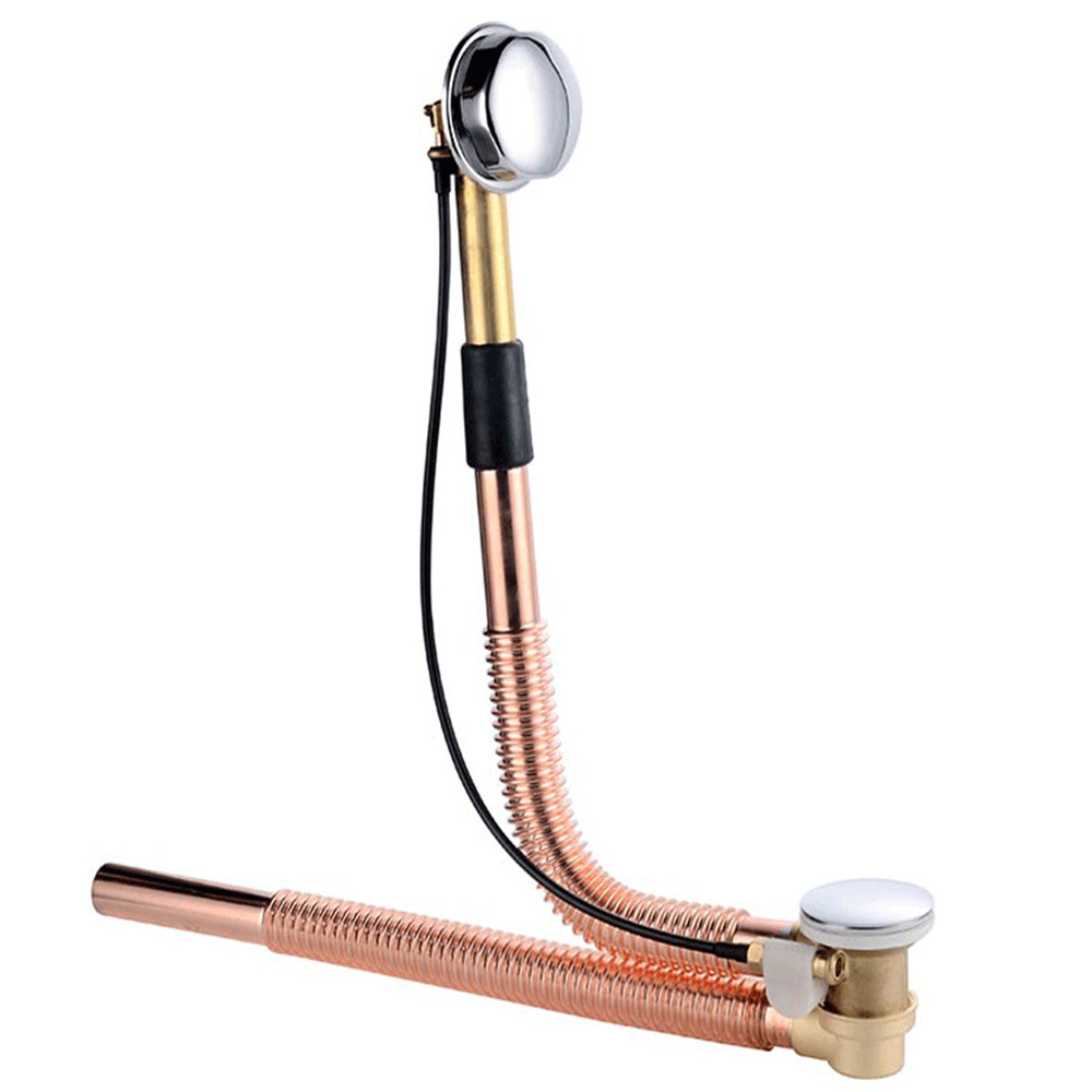 全铜浴缸去水器浴缸配件旋转式浴缸排水器手拧式浴缸下水器