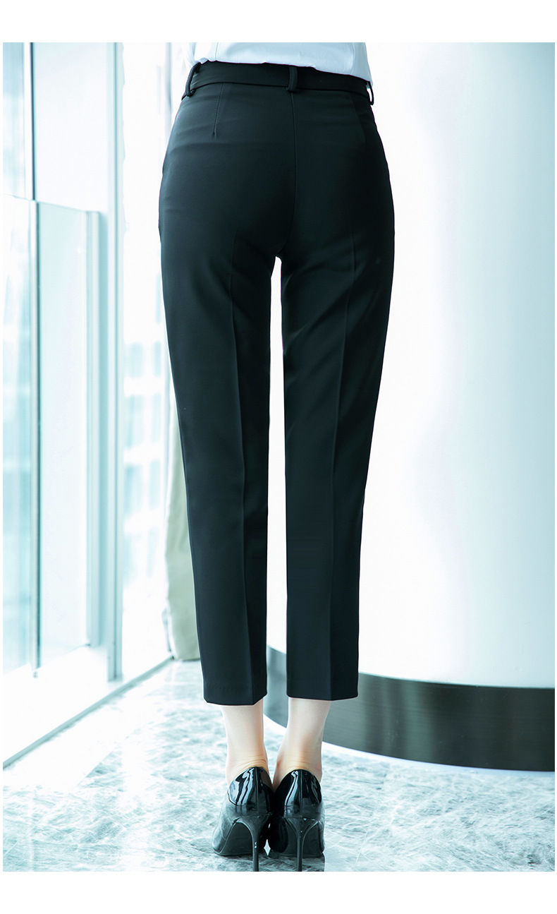 春夏休闲西装裤九分裤ol女黑色直筒女士西裤职业正装工装工作裤子