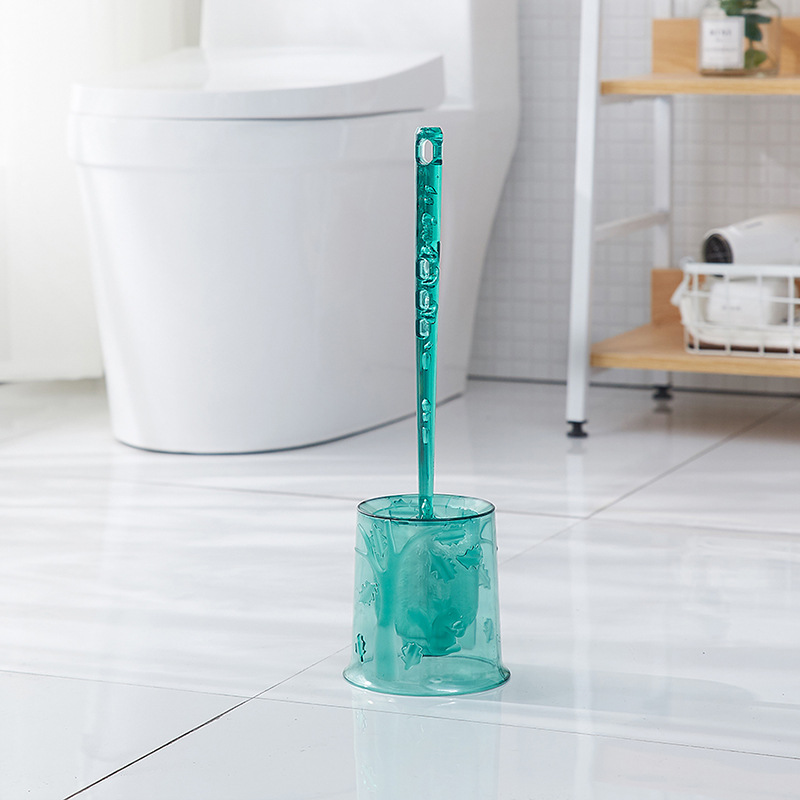 X116 Transparent Crystal Toilet with Base Set Toilet Brush Toilet Brush Cleaning Toilet Soft Brush