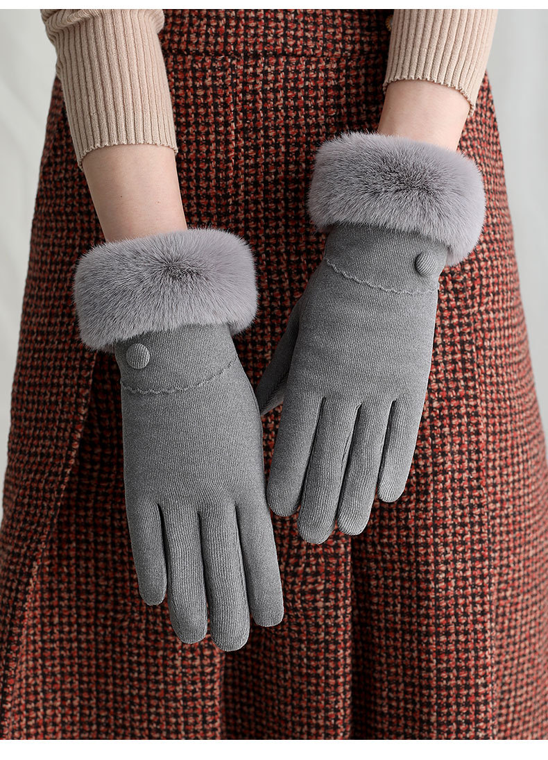 保暖手套女士冬季0202冬天罗舒棉户外韩版运动骑行加厚触屏防风