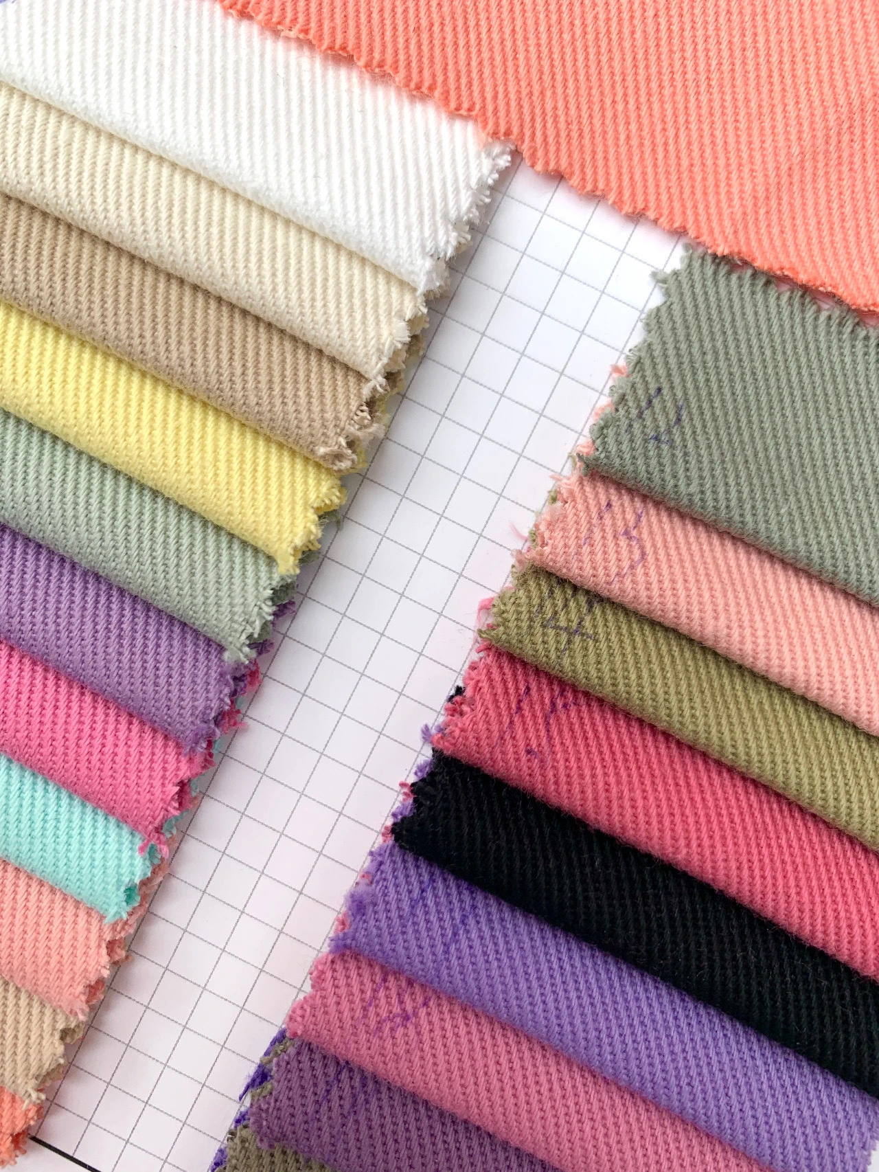 水洗棉斜纹棉布料 赛络纺柔软童装布料休闲裤子外套棉布现货供应