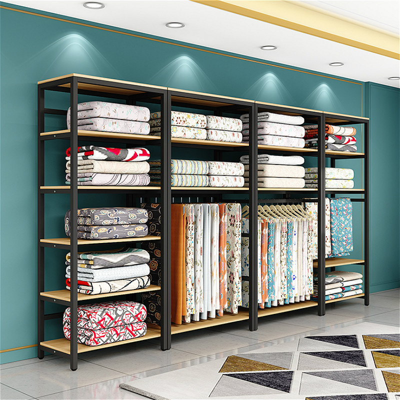 家纺店床上用品货架展示架四件套置物架被芯被子枕头布料展架批发