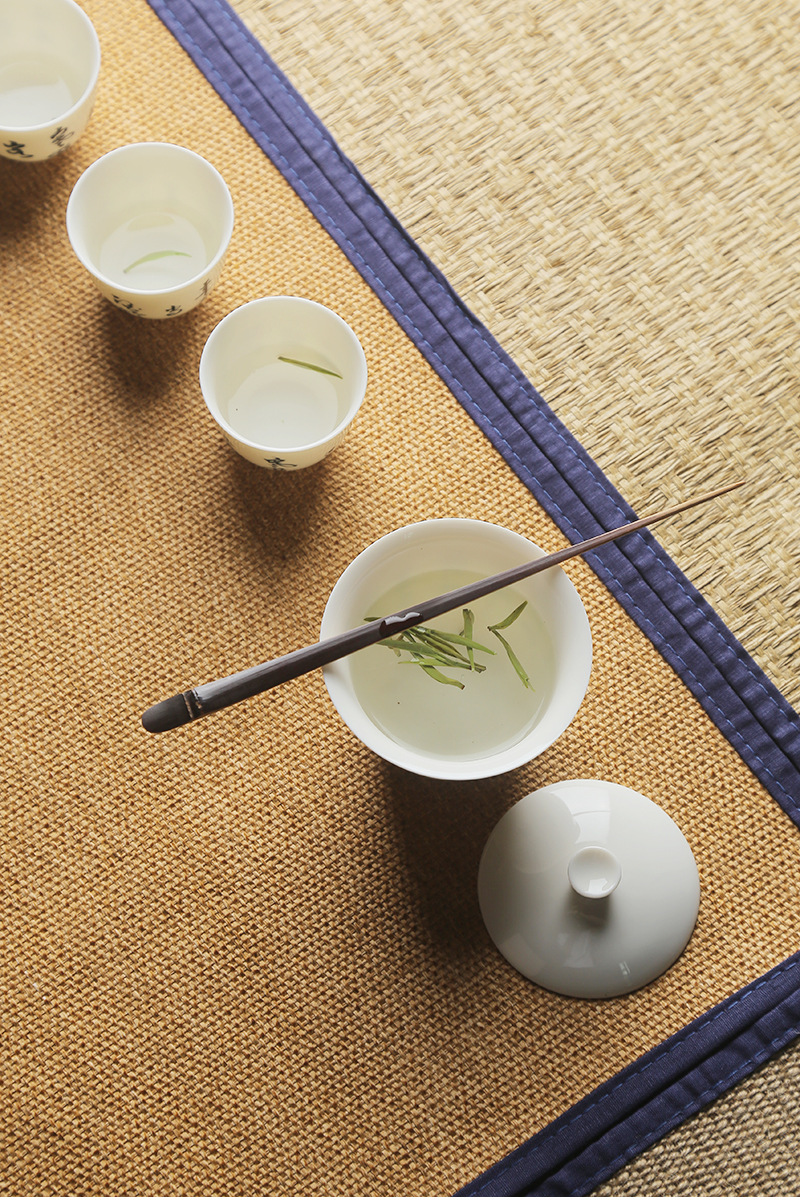 穗千堂日式手工茶针 茶则 老煤竹茶签 通壶口用具 老料新作茶搁