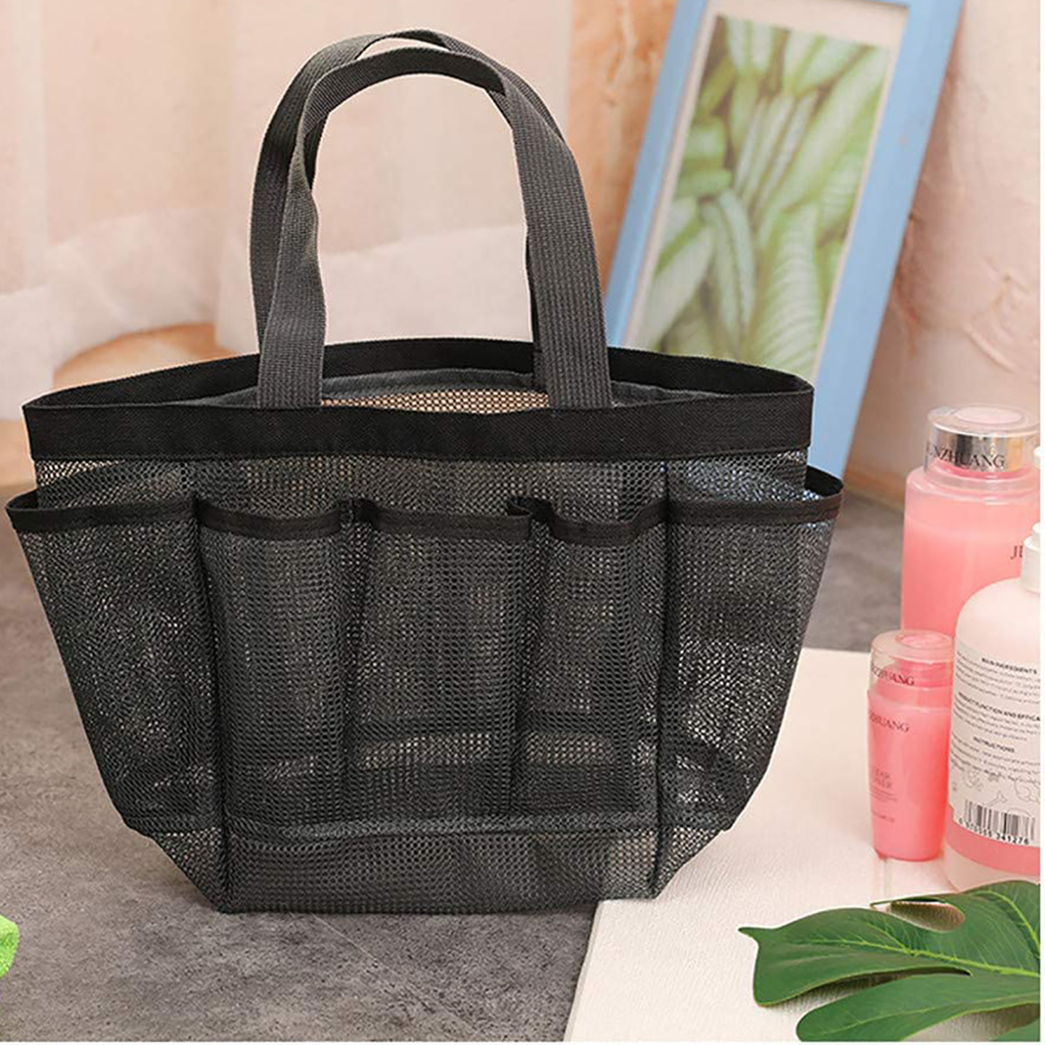 沙滩包洗漱包 多功能网布包 多口袋网眼包 外出旅行包 网眼沙滩袋