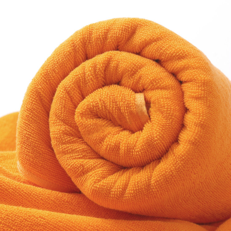 足浴美容院橘黄毛巾酒店纯棉150克橙色面巾宾馆客房澡巾擦脚巾