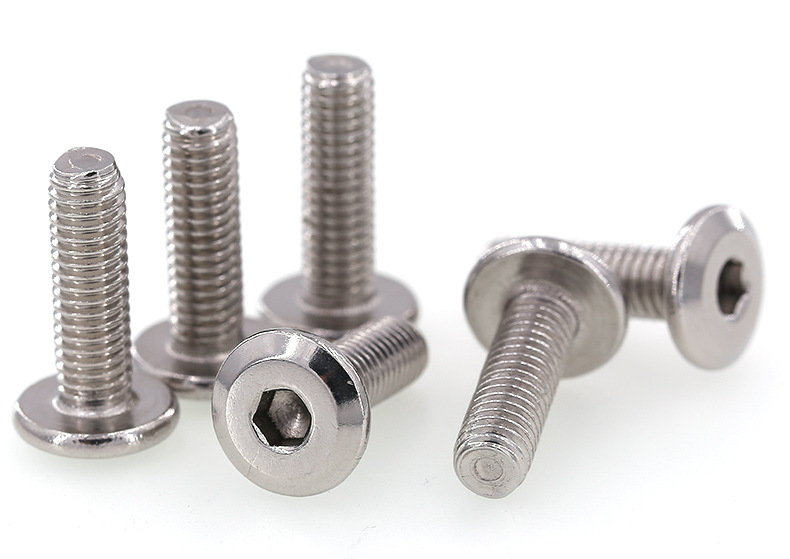 304不锈钢平圆头家具螺丝配件斜边内六角螺丝钉倒边螺栓 m4m5m6m8