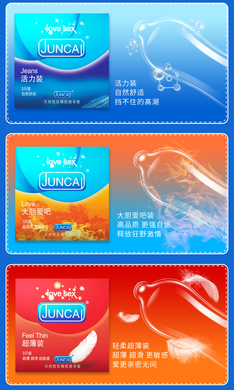 君采避孕套小包装超薄螺纹颗粒异形安全套男女计生成人情趣用品