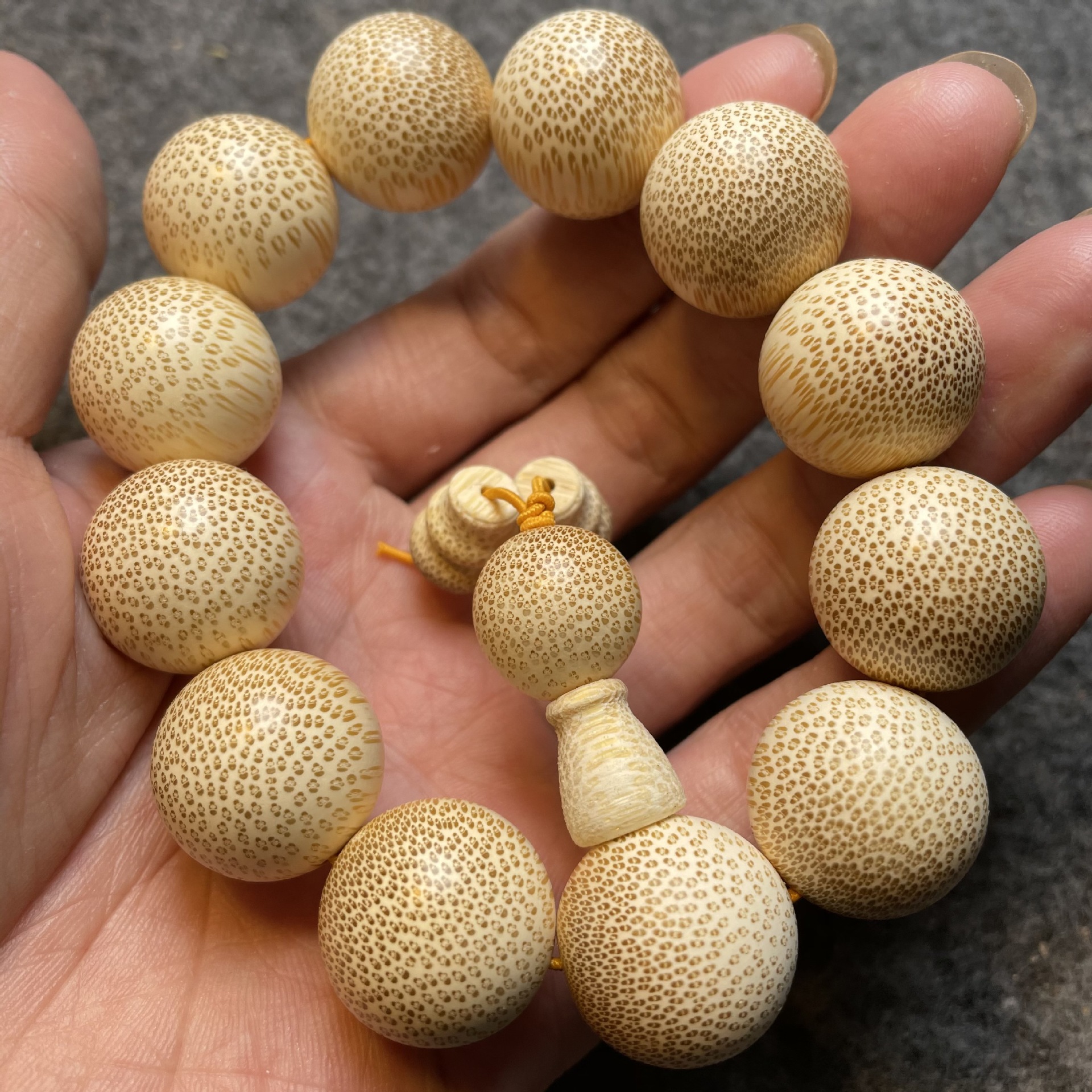 龙血金丝竹手串佛珠手链蛇纹木手链老料高密竹子竹质佛珠文玩首饰