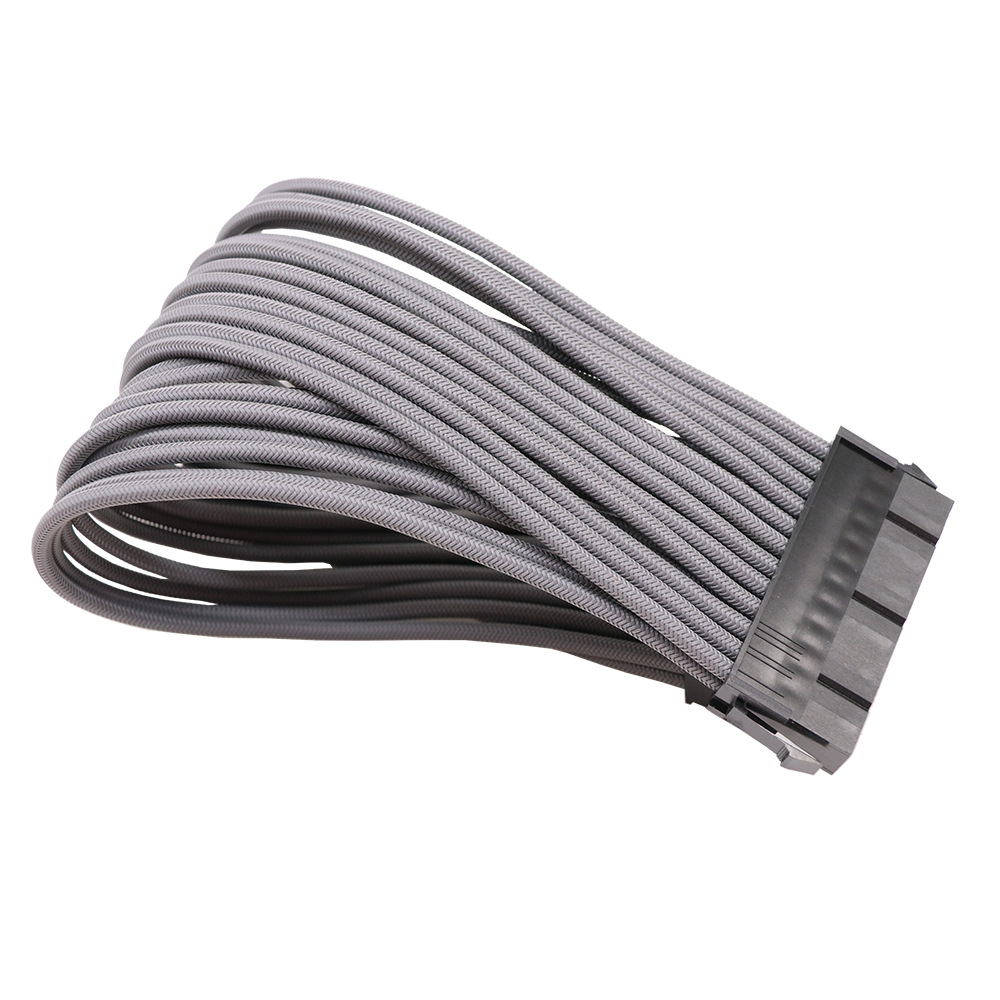 电脑电源 机箱电源24p主板转接延长线黑色尼龙编织线 可定制