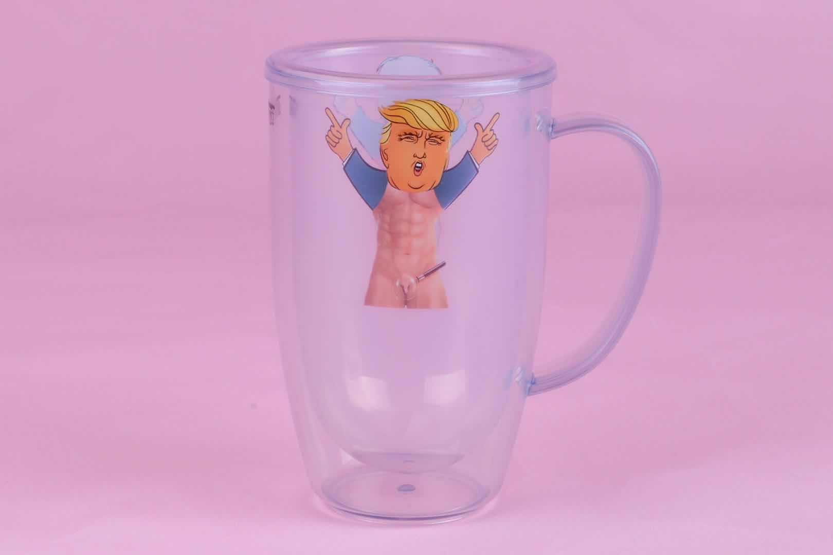 网红整蛊创意啤酒杯恶搞怪双夹层制保冷韩版潮流同款速冻冰杯