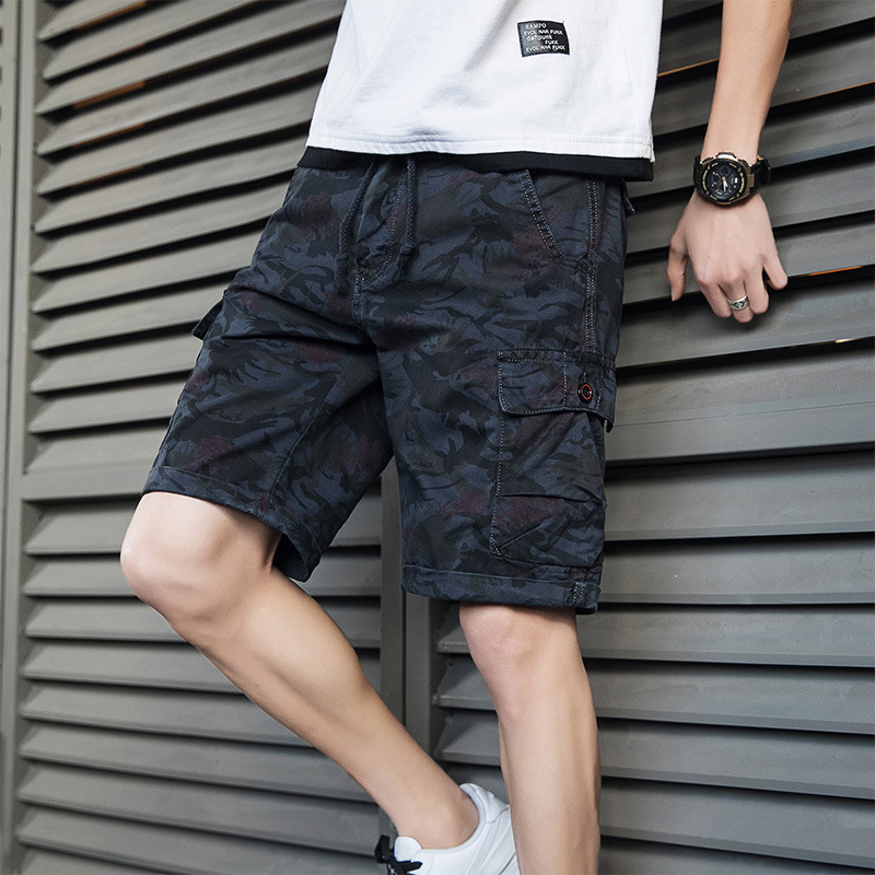 New Men's Shorts Camouflage Middle Pants Workwear Pants Casual Men's Trousers Fashion Trendy Brand Summer Hong Kong Style Loose Pants