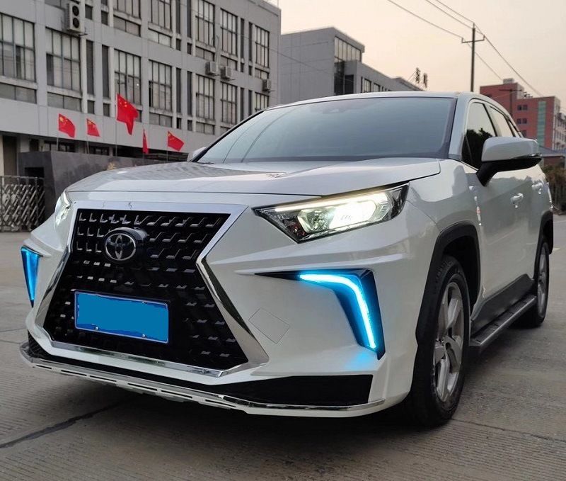 适用于2020款丰田rav4 荣放 改装雷克萨斯大包围前杠中网后杠尾嘴