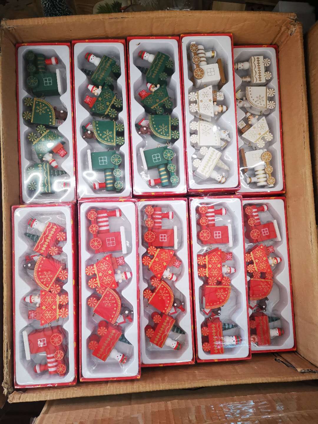 创意圣诞木质小火车圣诞节礼物圣诞装饰品桌面道具摆件厂家直销