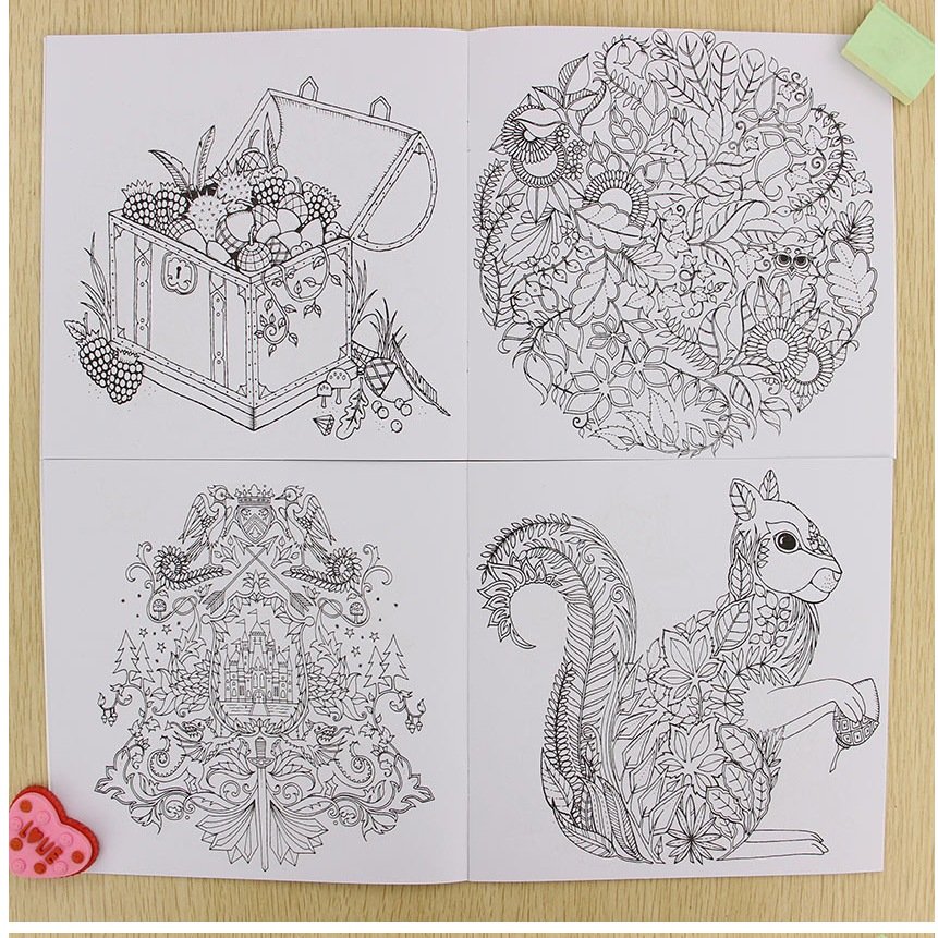 秘密花园系列成人减压涂色书填色手绘儿童学生涂鸦画本套装配彩铅