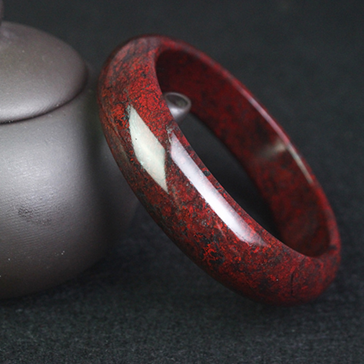 鸡血石手镯桂林鸡血玉手镯玉石红玉镯女款 厂家直销