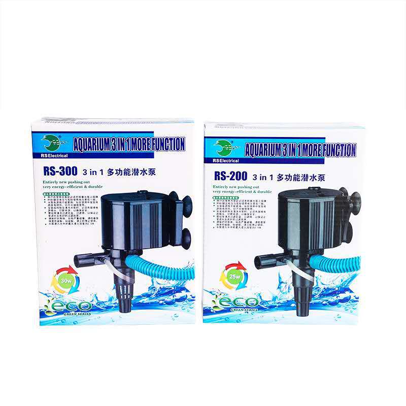 日胜rs200/300鱼缸静音潜水三合一过滤抽水泵多功能过滤器循环泵