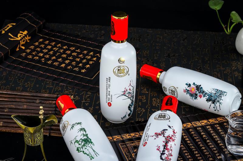 白水杜康梅兰竹菊浓香型52度一箱两提一提4瓶一件代发