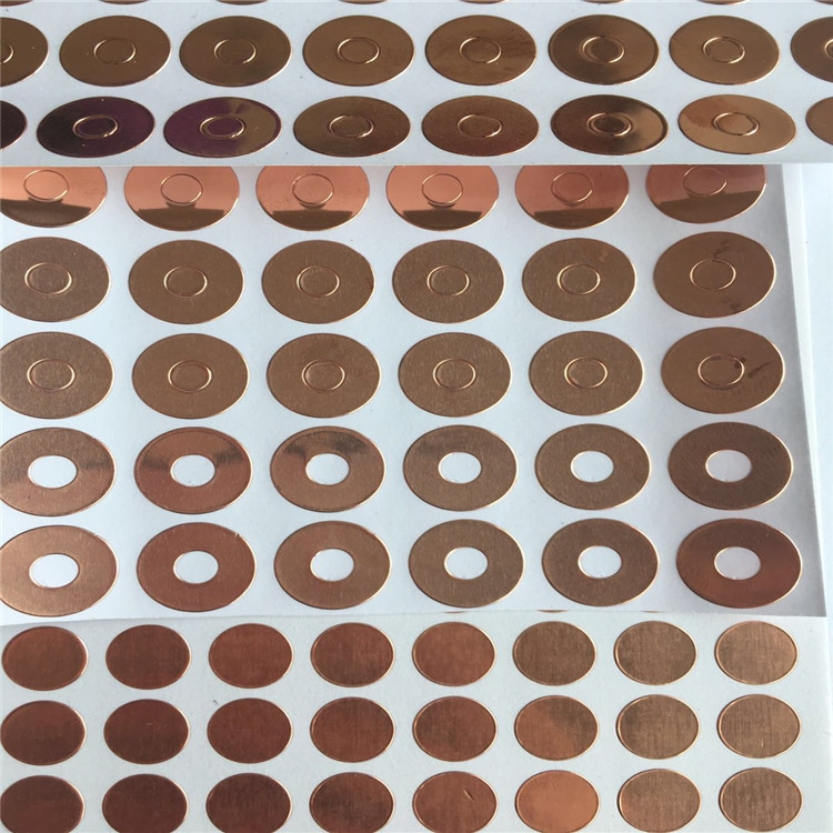 圆形铜箔贴片 触摸铜箔纸 导电铜箔垫片 背胶自粘铜箔片 铜箔贴纸