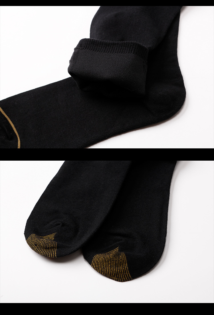 现货批发男士正装袜金脚趾金线条男士商务袜中筒男士运动长袜