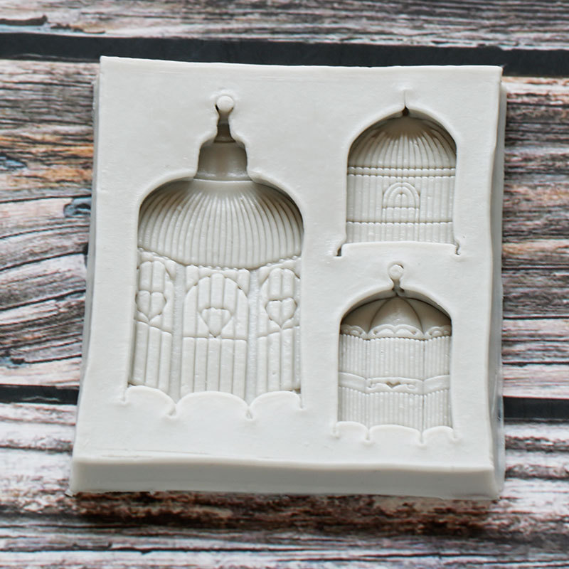 大小鸟笼翻糖蛋糕硅胶模具巧克力超轻粘土软陶液态硅胶模具