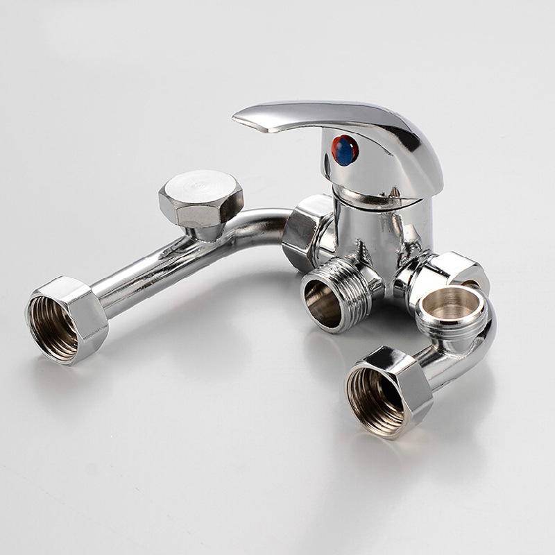 全铜电热水器混水阀 明装开关冷热混合u型出水龙头淋浴热水器配件