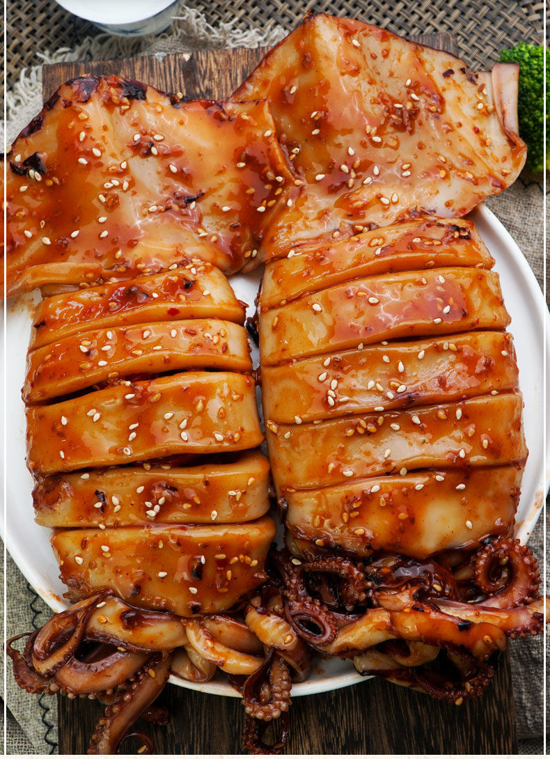 整只装 网红抖音超大麻辣卤鱿鱼香辣大鱿鱼爆头熟食即食袋装零食