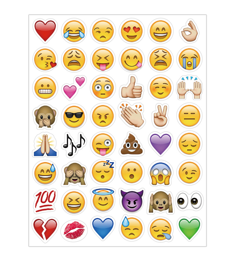 创意苹果表情包粘贴纸emoji表情手账不干胶贴纸卡通人物贴