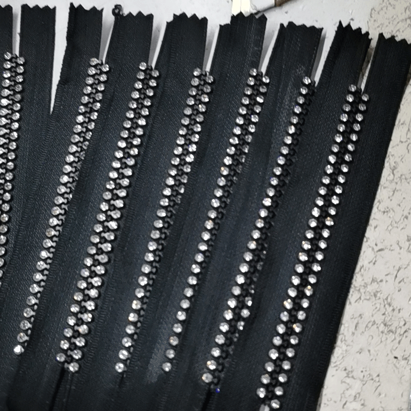 3#5#8#10#树脂钻石拉链 a钻双排单排 羽绒服装饰鞋帽拉链定制