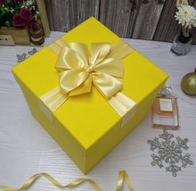 黄色超大号正方形礼品盒圣诞礼物情人节生日零食抱枕篮球包装定制