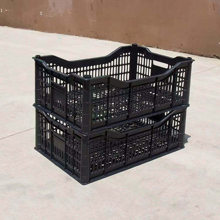 一次性葡萄筐塑料黑色葡萄筐框架18斤塑料周转筐520*350*170批发