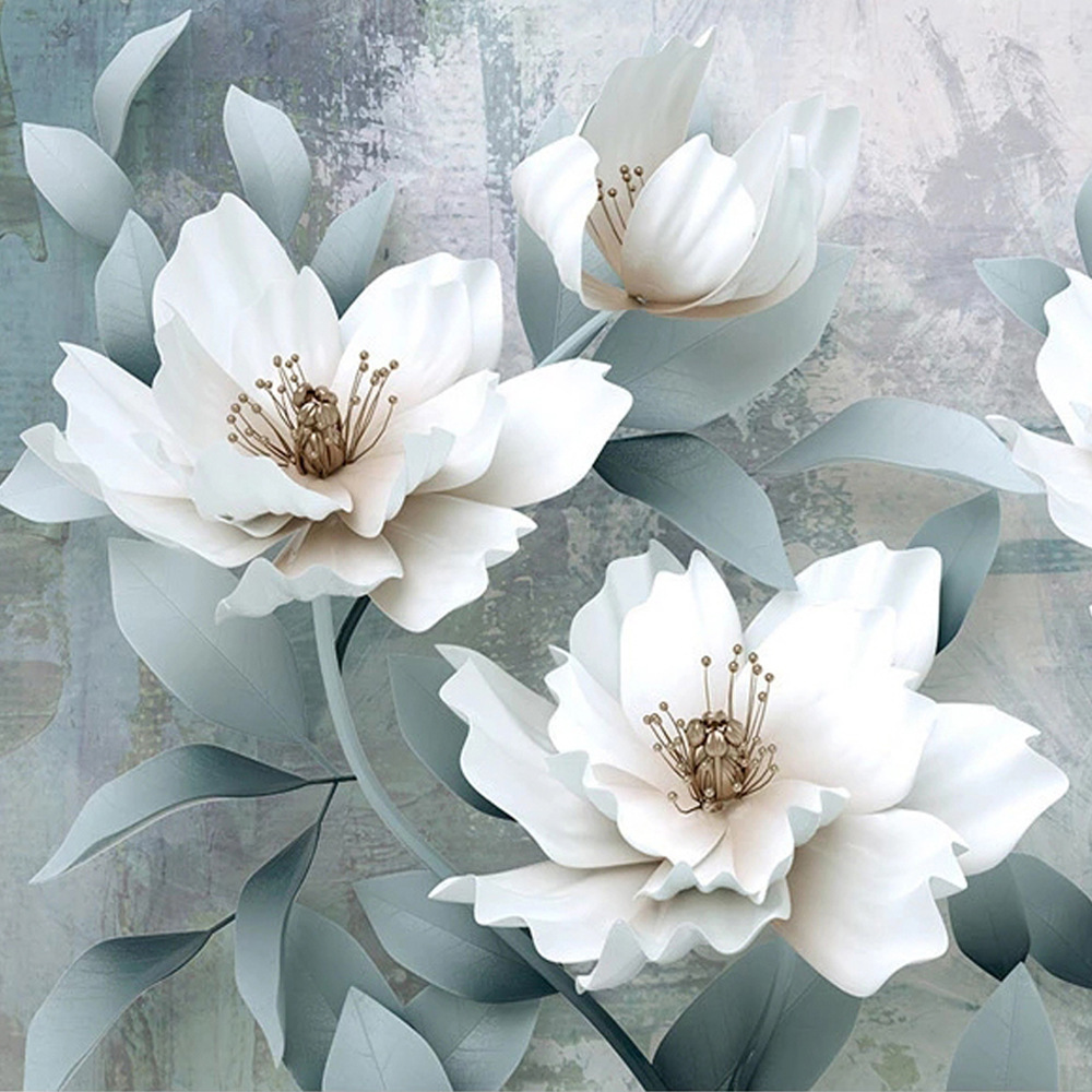 bh017 自粘浮雕花墙纸自带背胶壁画电视背景墙简约客厅卧室壁纸