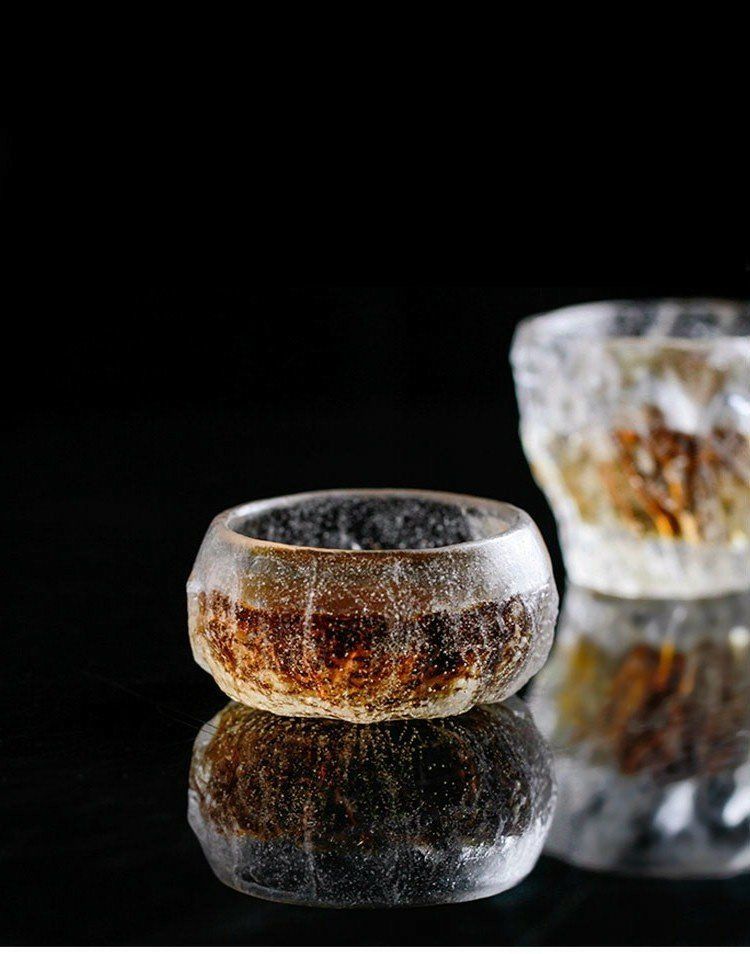 限定古法日式琉璃 杯冰冻烧威士忌酒杯茶杯清酒酒具杯子日本ins风