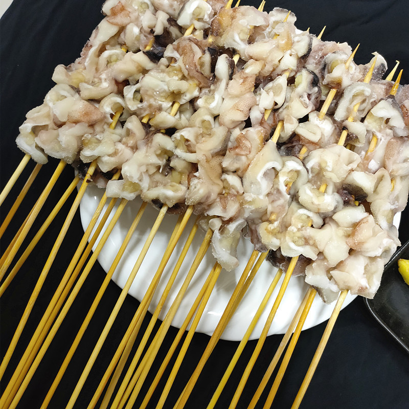 新鲜冷冻鱿鱼脖子串100串鱿鱼脆骨串鱿鱼头颈冷冻铁板串商用 海鲜