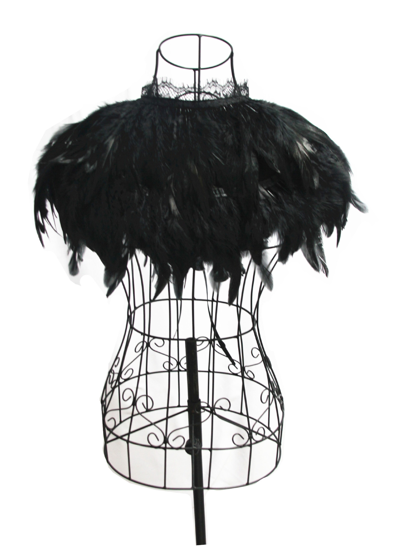 单身派对万圣节party加长羽毛披肩斗篷坎肩假领子3色可选