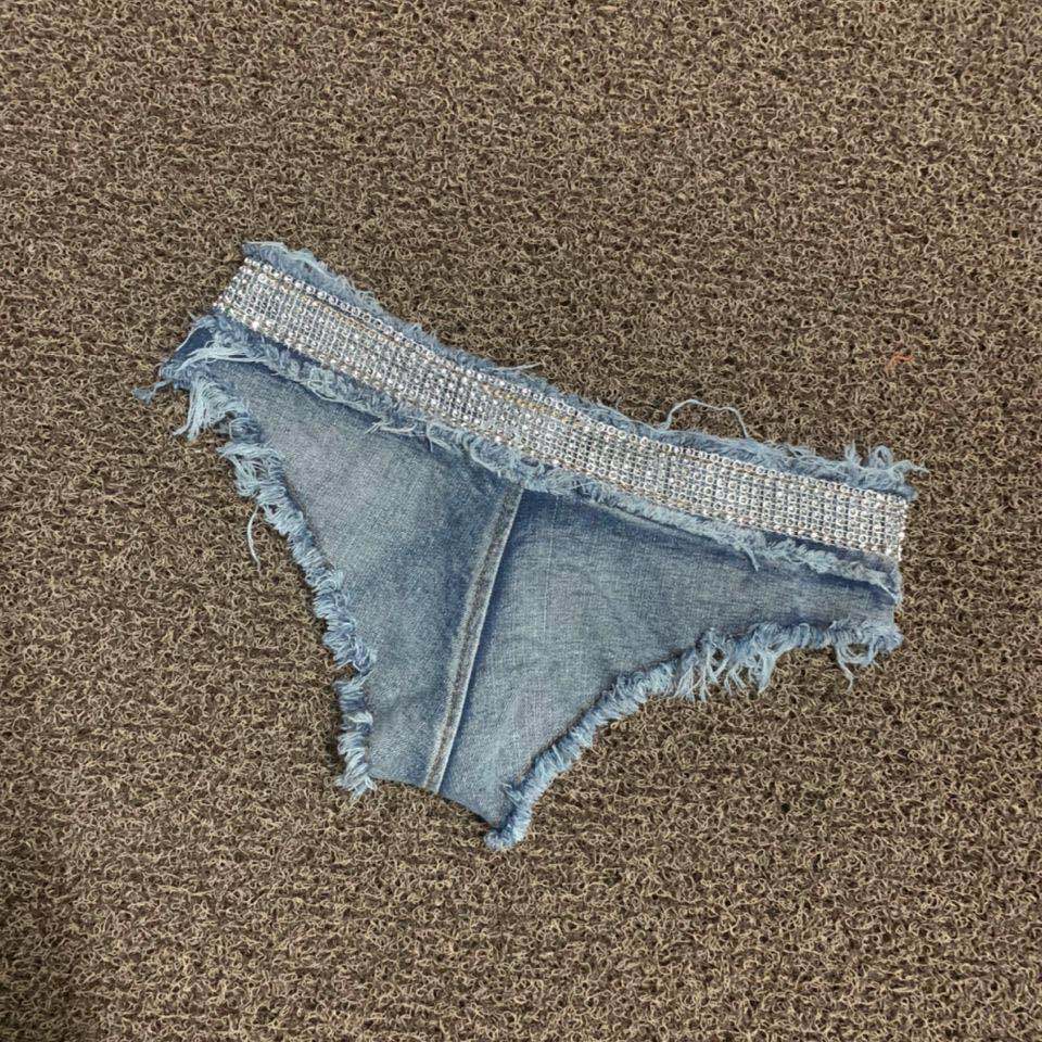 新款超短牛仔短裤欧美夜店热裤超低腰女裤亚马逊网红潮款超短裤