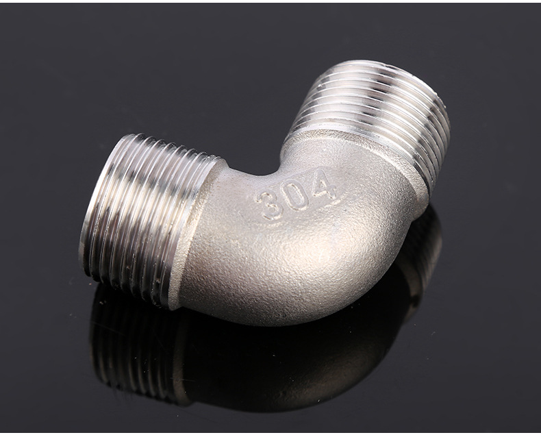 厂家批发不锈钢双头外螺纹90度弯头8分304材质双外丝弯头