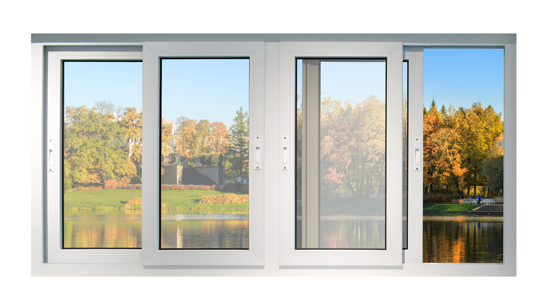 广东定制塑钢门窗三轨落地推拉钢化玻璃pvc隔音窗封阳台