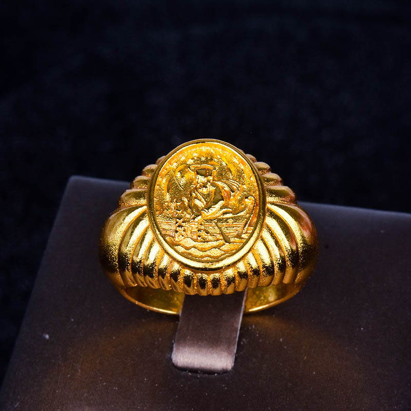 lknwish教宗利奥十三世渔人权戒指环 欧美镀18k黄金