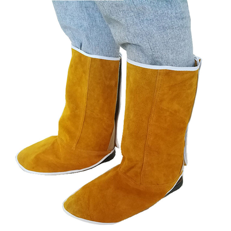 批发长款电焊护脚套牛皮焊工脚盖护脚劳保用品防烫伤隔热高温