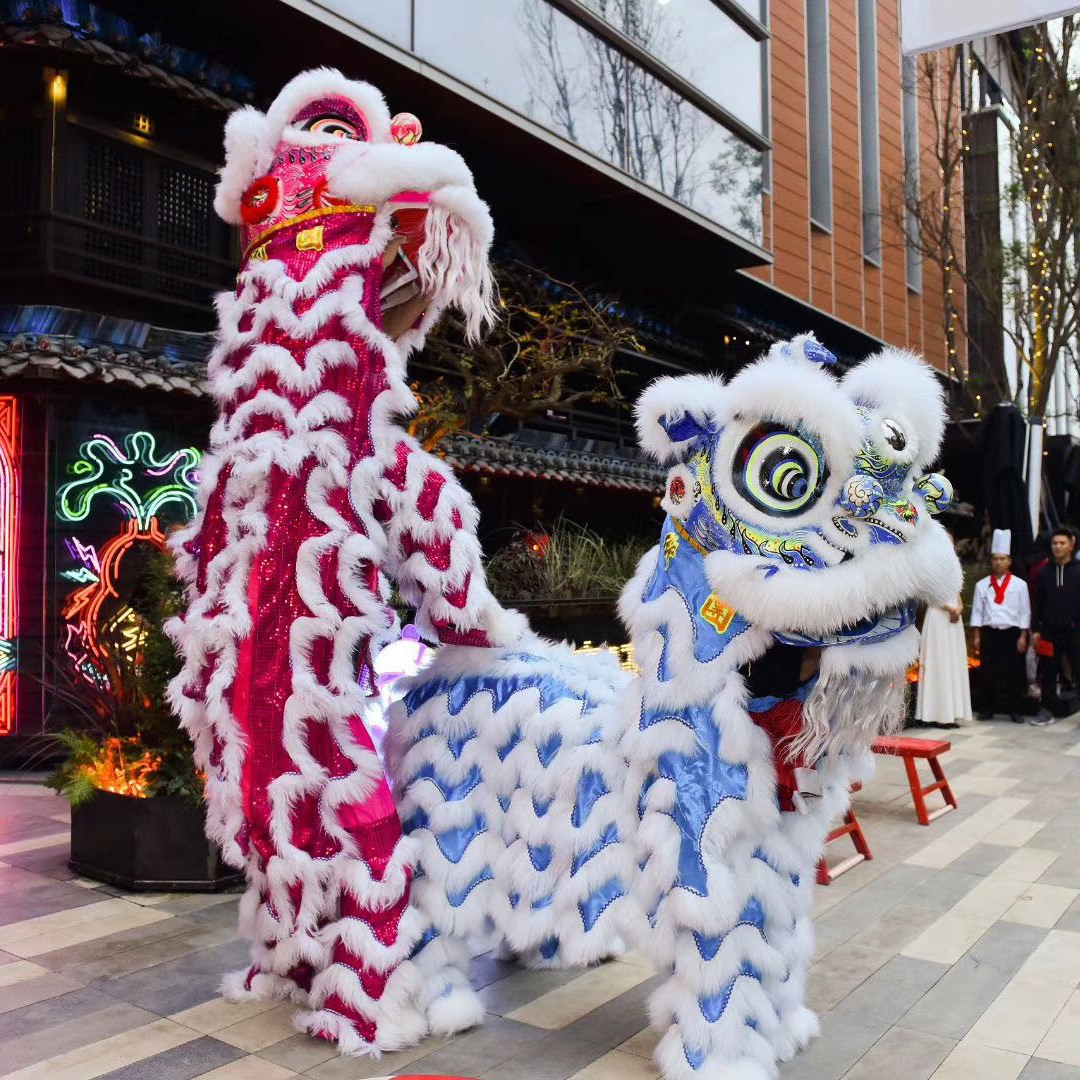 华夏龙灯南狮北狮,舞狮舞龙,喜庆典礼用龙狮,佛山南狮,笑脸北狮.