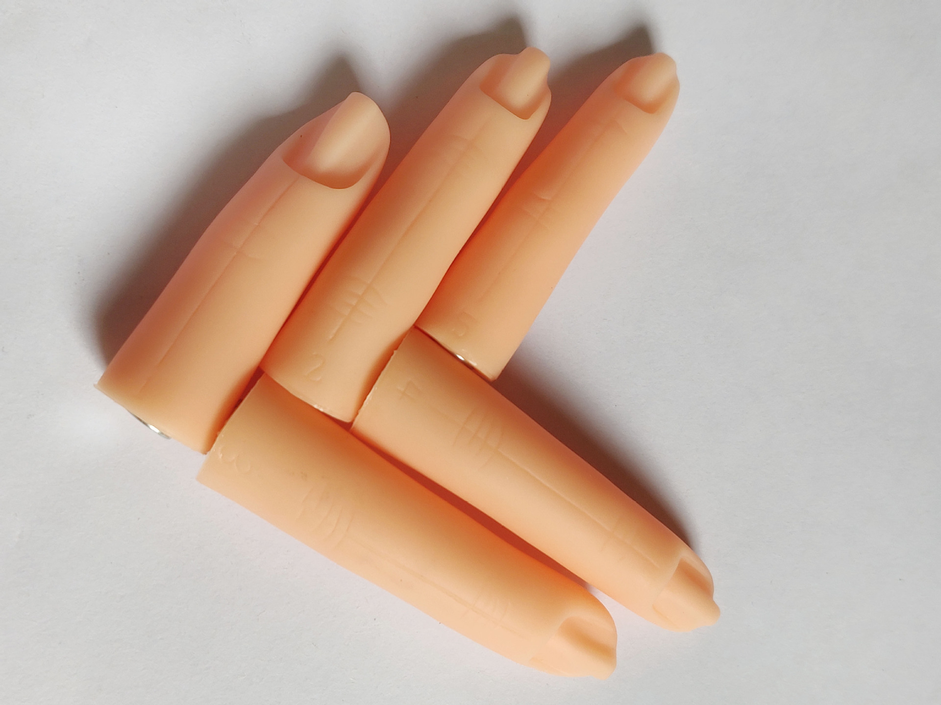 美甲产品 硅胶假手指 练习手指美甲用品 5个/套